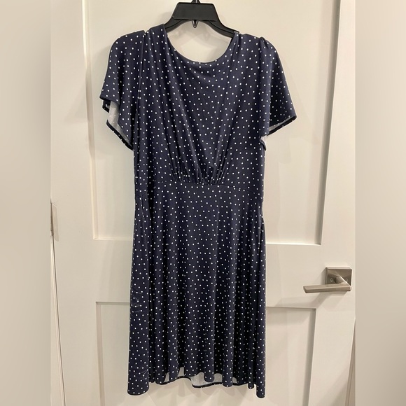 Loft Blue and White Polka Dot Dress - Picture 1 of 3